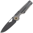Kizer Serpentine Knife Gray Titanium / Black Micarta, Matte Ultra DLC Elmax by Jonathan Styles (Ki3759FDA2)