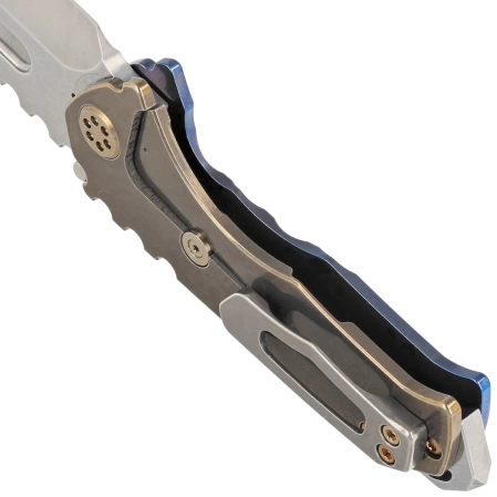 Nóż składany Medford Praetorian Genesis T Drop Point, Blue Titanium, Bronze HW, Std Clip, NP3 Breaker, Tumbled S45VN (MK029STD-37A1-T1CS-BN)