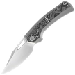 WE Knife Nefaris LE No 097/155 Polished Bead Blasted Titanium / Aluminium Foil / CF, Polished Bead Blasted CPM 20CV (WE22040F-2)
