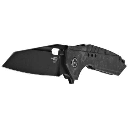Nóż składany Bestech Nyxie 3 Black Titanium / Marble Carbon Fiber, Black DLC CPM S35VN by Todd Knife and Tool (BT2308D)