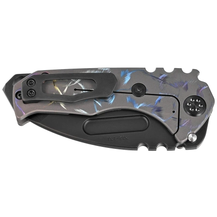 Nóż składany Medford Praetorian Genesis T Tanto Bead Blasted/Gray Titanium ''Rainbow Birds of Paradise'', Black PVD S45VN by Greg Medford