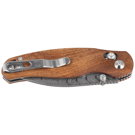 Kizer Phoca CD Knife Mkuruti Wood, Acid Washed Damascus (V3781CDA3)