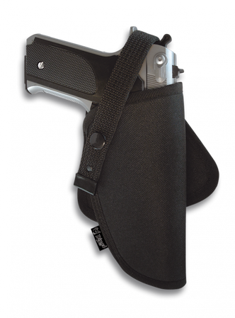 Barbaric Auto 3''- 4'' Holster for Beretta, Walther, HK, Glock Padded Snap Closure, Black Nylon (22105)