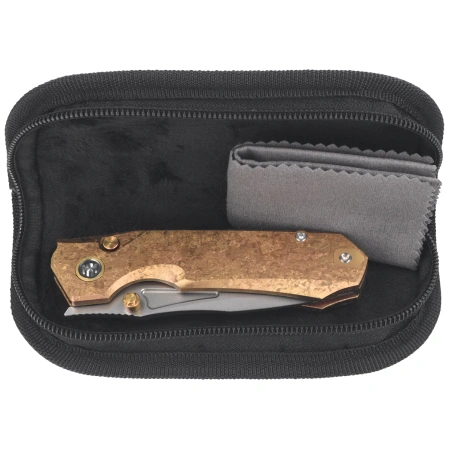 Remette Rhino Knife Gold Crystallized Titanium, Pearlescent M390 (RNTB2)