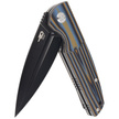 Nóż składany Bestech Fin Black / Blue / Brown G10, Black Stonewashed 14C28N (BG34D-3)