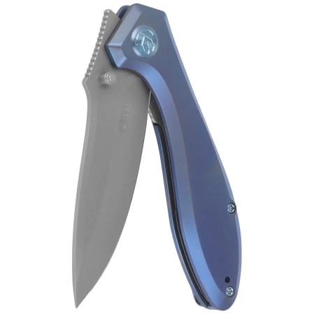 Nóż składany Kubey Ruckus Blue Titanium, Beadblasted CPM 20CV by Sherif Manganas (KB314R)