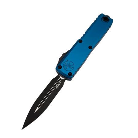 Microtech UTX-85 Gen IV D/E OTF Knife Blue Aluminum, Black M390MK by Tony Marfione (12324-1BL)