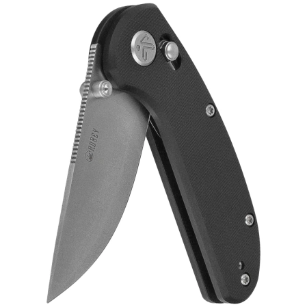 Kubey Sparrow Knife Black G10, Satin San Mai AUS-10 (KU449A)