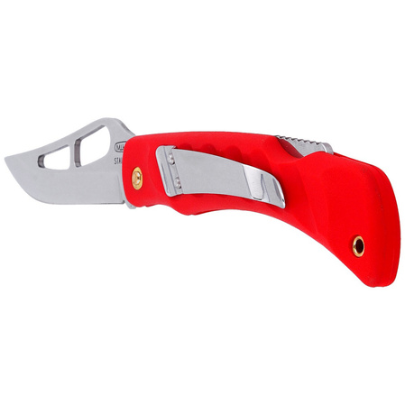 Mikov Crocodile Red ABS Folding Knife, Mirror Finish with Clip (243-NH-1/A CLIP/RED)