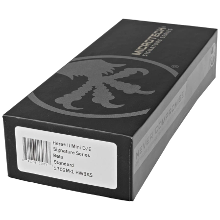 Microtech Hera II Mini D/E Signature Halloween Purple Bats Aluminum, Satin M390MK OTF Knife by Tony and Sean Marfione (1702M-1HWBAS)