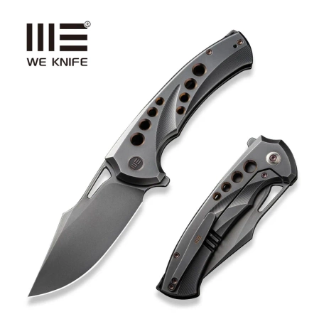 WeKnife Swiftfin Polished Gray/Dark Golden Titanium, Polished Gray CPM 20CV (WE23051-3)