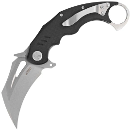 Kubey Wrath Knife Black G10, Beadblasted 14C28N by MUZI Design (KU261A)