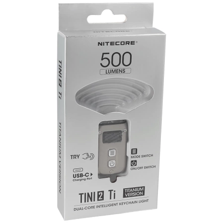 Latarka brelok NiteCore 500lm, Li-ion Battery / 280mAh, titanium (TINI2 Ti)