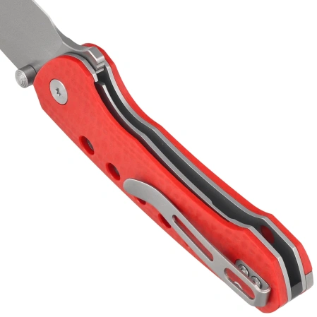 Remette BEE-R w/Titanium Toothpick Knife Red G10, Sandblasted 14C28N