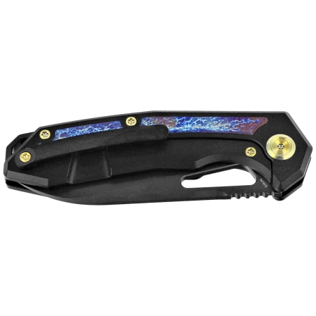 Kubey KB Vagrant Knife, Black Titanium/Timascus, Black DLC CPM S35V by Maksim Tkachuk (KB284I)
