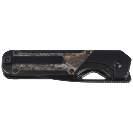 Kizer Militaw Knife Black Titanium / Dark Matter Gold Fat Carbon, Black Polished DLC S45VN by Jonathan Styles (Ki3634A3)