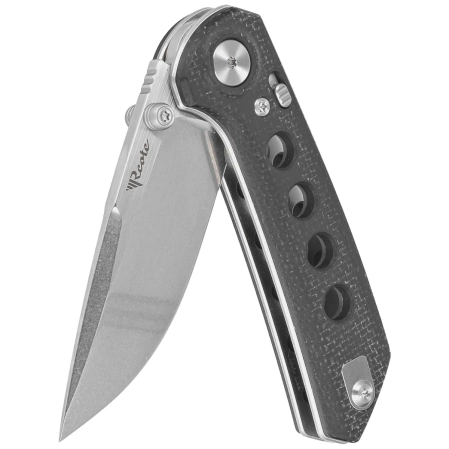Reate PL-XT Black Micarta/Black G10, Stonewashed Nitro-V