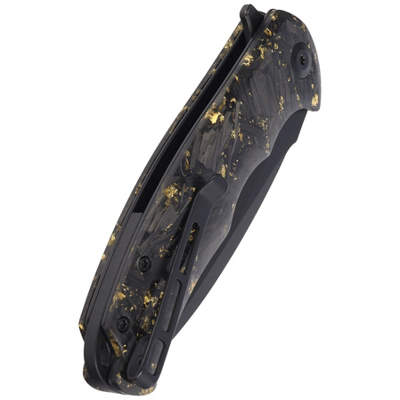 Civivi Knife Praxis Shredded Carbon Fiber / Golden Shred, Black Stonewashed 9Cr18MoV (C803J)