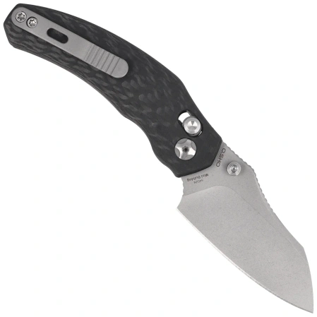 Kizer Mini Bulldog Knife Carbon Fiber, Stonewashed S45VN by O.SHO (Ki3672SA3)