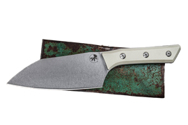 Microtech Santoku 6" Kitchen Knife Ivory G10, Stonewashed M390MK (3200-10IV)