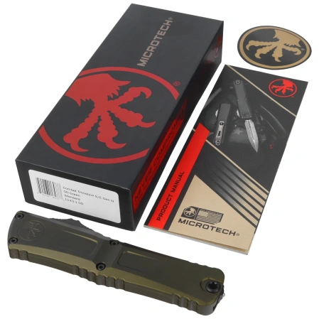 Nóż automatyczny OTF Microtech Combat Troodon Gen III S/E OD Green Aluminium, Black M390MK by Tony Marfione (1143-1OD)