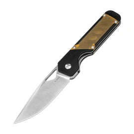 Kizer Militaw Knife Black G10 / Yellow PEI, Satin 154CM by Jonathan Styles (V3634C1)