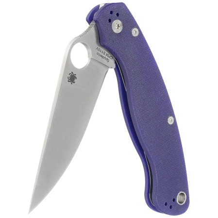 Spyderco Military 2 Knife Dark Blue G10, Satin CPM S110V by Sal, Eric Glesser (C36GPDBL2)
