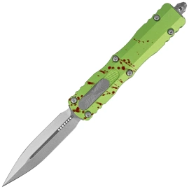 Microtech Dirac Delta D/E OTF Knife Zombie Tech Aluminum, Stonewashed by Tony Marfione (227-10Z)