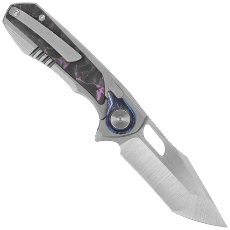 Remette RT-Saker Falcon Knife Gray Titanium / Carbon Fiber, Manual Fine Grinding S45VN (ASTP-3)