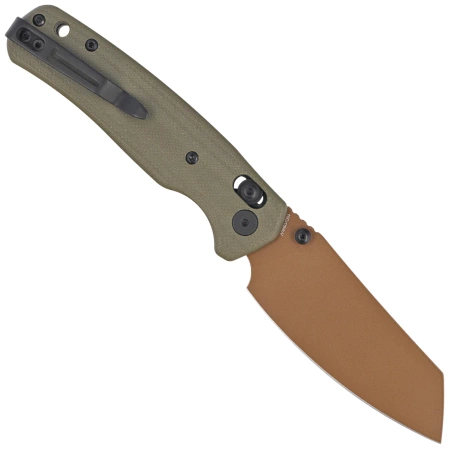 Bestechman Cicada's Wing OD Green G10, Gold 10Cr15MoV (BMK06C)