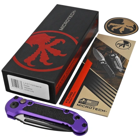 Microtech LUDT Gen III S/E Automatic Knife Purple Aluminum, Purple Cerakote M390MK by Tony Marfione (1135-1PU)