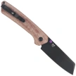 Kizer Madrac Knife Brown Norplex UltreX Micarta, Black PVD 14C28N by Matteo Pignatelli (V3693BSA1)