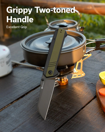 Sencut Draxor Green/Black G10 Knife, Black 9Cr18MoV (S24035-2)