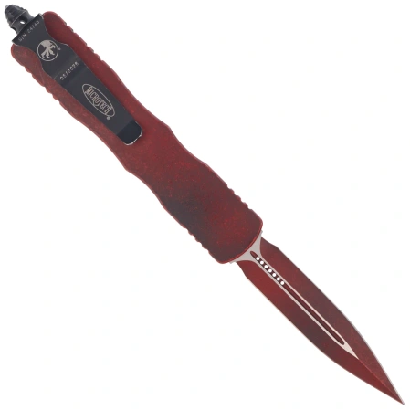 Nóż automatyczny OTF Microtech Dirac D/E Weathered Crimson Aluminium, Weathered Crimson M390MK by Tony Marfione (225-1WCM)