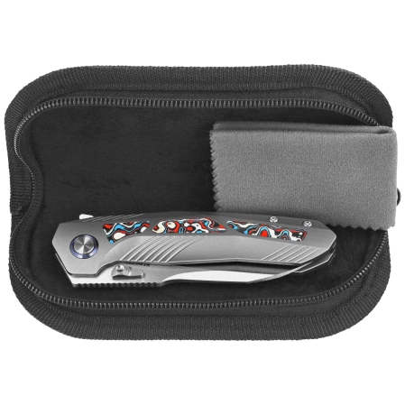 Remette Kestrel Knife Gray Titanium/Multicolored Carbon Fiber, Satin CPM S35VN (RTPO-B)