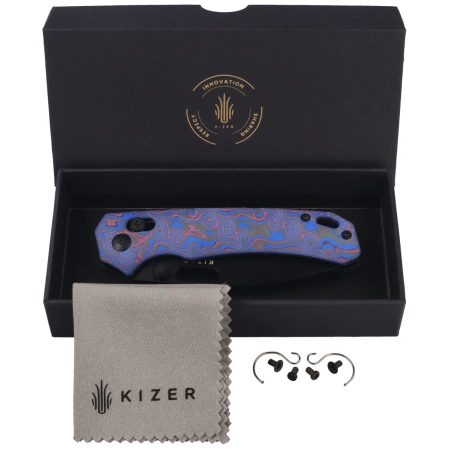 Kizer Outposter Knife Vortex Micarta, Black PVD Nitro-V (V3802CDA2)
