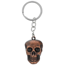 Barbaric Skull Key-Ring Bronze Zamak (16217-BR)