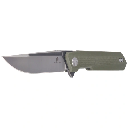 Nóż składany Bestechman Dundee OD Green G10, Grey PVD / Satin D2 by Ostap Hel (BMK01E)