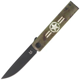 Fox Chnops UV Knife Green Aluminium/UV Printing, Black Becut by Raven Knives Design (FX-543 M1)