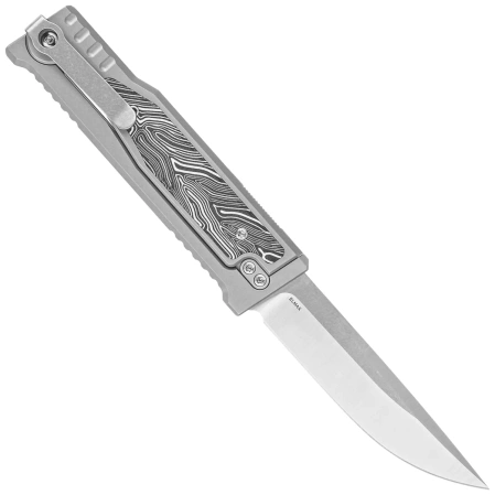 Nóż grawitacyjny Reate EXO-M Gravity Drop Point Bead Blasted Titanium/Damascus Black-White G10, Satin Elmax