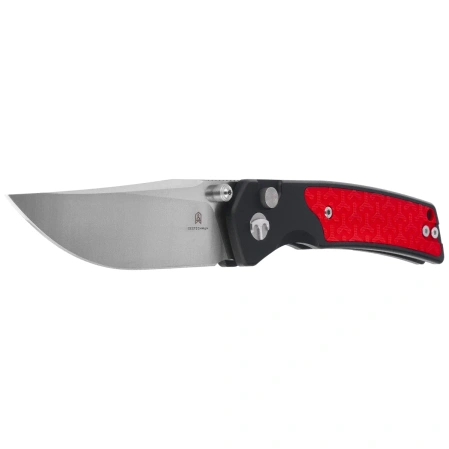 Nóż składany Bestechman Icebreaker Black Aluminum / Red G10, Satin D2 (BMK16A)