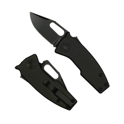 Demko Nano-Shark Stealth CP Knife Black Aluminum, Black DLC CPM 20CV by Andrew Demko (NANO-20CV-Black ALUM-CP)