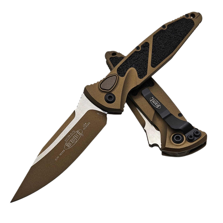 Microtech Socom Elite Auto S/E Knife Cerakote Burnt Bronze Aluminum, Cerakote Burnt Bronze M390 by Tony Marfione (160A-1UB-C19Z7)