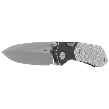 Nóż składany Remette RT-Meteor Black Titanium/Gray Carbon Fiber, Pearlescent M390 (RTPT-B)