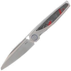 Rike Knife RK-Baidi-S-P/RCF Gray Titanium / Red Carbon Fiber, Bead Blasted M390