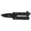 Third Decor Habitat Balisong Keychain Knife Black Stainless Steel, Black Stainless Steel (TH-K2824N)