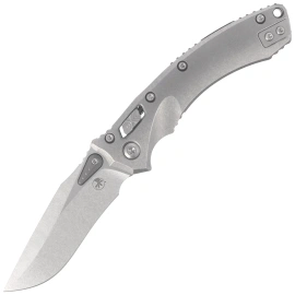 Nóż składany Microtech Amphibian Mini Ram-Lok S/E Gray Slab Side Titanium, Bronze Bksp, Stonewashed M390MK by Tony Marfione (137MRL-10MS1)