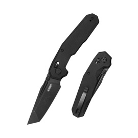 Kubey Carve Knife Black G10, Black Stonewashed 14C28N (KU237E)