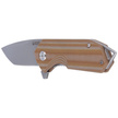 Kubey Campe KU203F Knife Striped Beige G10, Sandblasted D2
