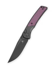 Bestechman Icebreaker Knife Black Aluminum / Purple G10, Black PVD D2 (BMK16C)